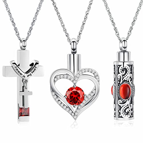 Collier urne pour cendres shajwo lot de 3 bijoux commémoratifs en acier