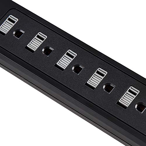 image for Amazon Basics Power Strip Surge Protector with 6 Outlets, 2 USB Ports,