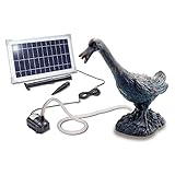Solarpumpe - Betriebsspannung: 6V DC - Förderleistung: max. 380 l/h, regulierbar - Schlauchanschluss (ø 13 mm) - Solarmodul Leistung: 8 Wp (Watt Peak) - Solarmodul Abmessungen (L x B x H): 350 x 205 x 17 mm