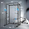 ULTRA FUEGO Power Cage, Multi-Functional Power Rack with J-Hooks, Dip Handles, Landmine Attachment and Optional Cable Pulley System for Home Gym