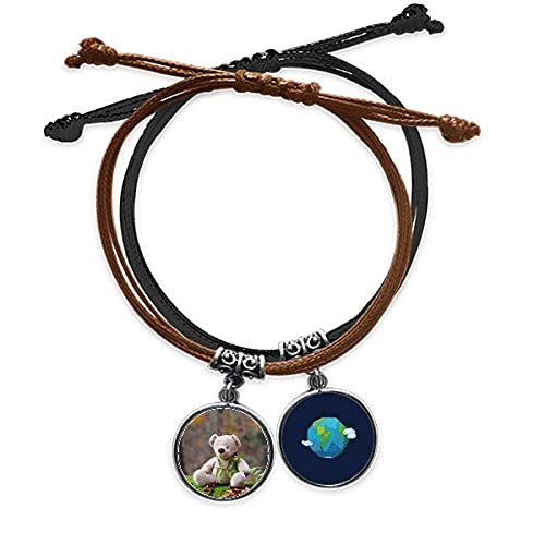 Ciencias forestales pulsera cuerda mano cadena cuero tierra natural