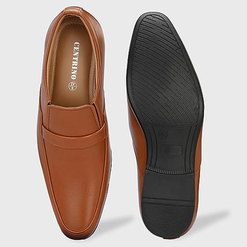 Image of Centrino Mens Formal Shoe |Slip-On Men's Formal Shoe | Stylish Non-Lace Design | Soft Cushioned Insole for Comfort | Perfect for Office & Formal Wear (64046)