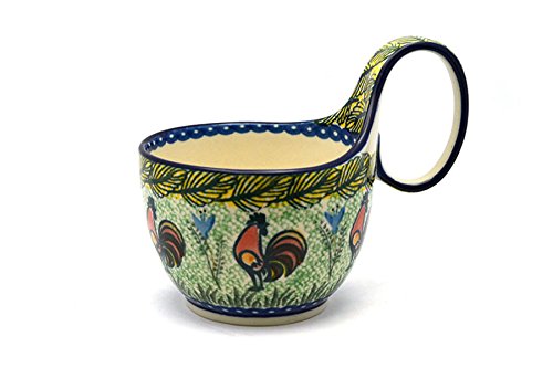 Polish Pottery Loop Handle Bowl - Unikat Signature U2663-image-9