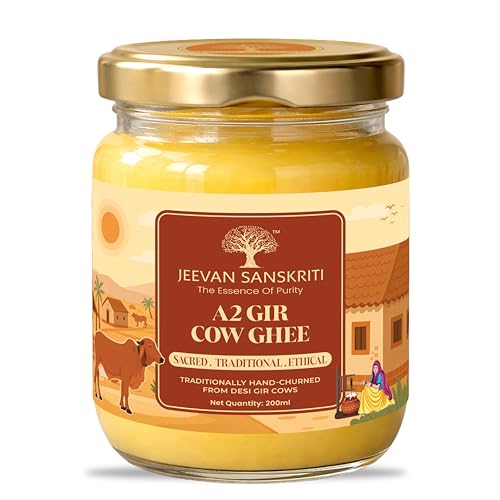 Jeevan Sanskriti A2 Gir Cow Ghee Ancestral Purity, Hand-Churned in Gujarat (150ML)