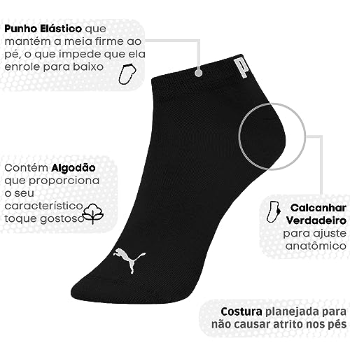 Kit 09 Pares Meia Infantil Puma Sapatilha Cano Curto Everyday Criança Unissex Juvenil | KIT - C | 25