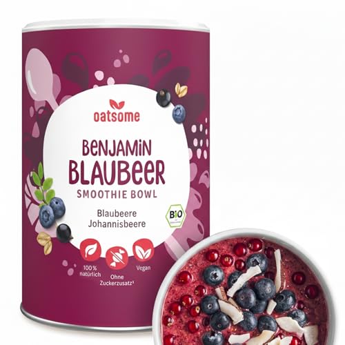 OATSOME® Benjamin Blaubeer | Smoothie Bowl Mit Blaubeere & Johannisbeere | Bio & Vegan | 100% Natürlich & Ohne Zuckerzusatz + Aroma | Einfache Zubereitung | Frühstück | Gefriertrocknung | 400g