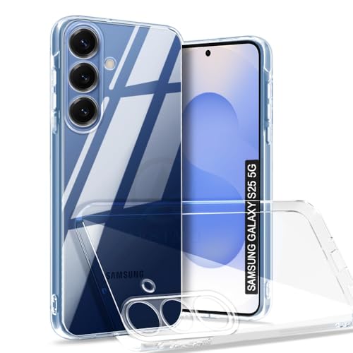Image of AESTMO Back Case Cover for Samsung Galaxy S25 5G | Crystal Clear Design | Shock Proof Design | Transparent Back Case Cover for Samsung Galaxy S25 5G (Transparent, TPU)
