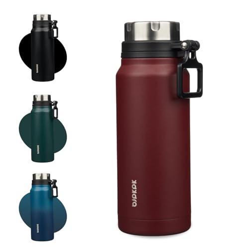 Image of BJPKPK 32oz Large Insulated Water Bottle with Handle, Stainless Steel | Leak-Proof BPA-Free Large Water Bottle, Stainless Steel Vacuum Insulated Bottle for Gym, Work, Outdoor & Everyday Use