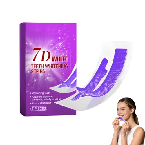 7D strisce di sbiancamento dei denti viola, sbiancante dei denti e compresse di dentifricio alternativa, strisce di sbiancamento dei denti e rinfrescamento del respiro, cura delicata (1pcs)