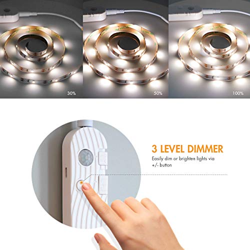 Sensky Motion Sensor Strip Lights Rechargeable Motion Activated Led Strip Light Dimmable Cabinet Light Strip For Wardrobe, Gun Safe, Cabinet, Pantry, Closet(1M, Cool White) #TOP2
