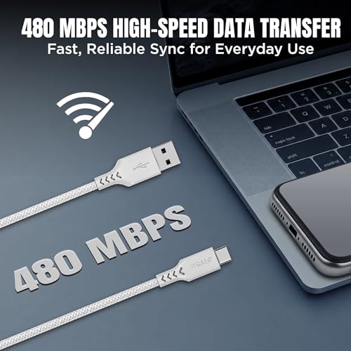Image of Intex SPEED 3A USB to Type C Fast Charging & Data Sync Tangle Free Cable, Output 480 Mbps for BT Speaker, Mobile, Tablet, TWS & Other Type C Devices- White