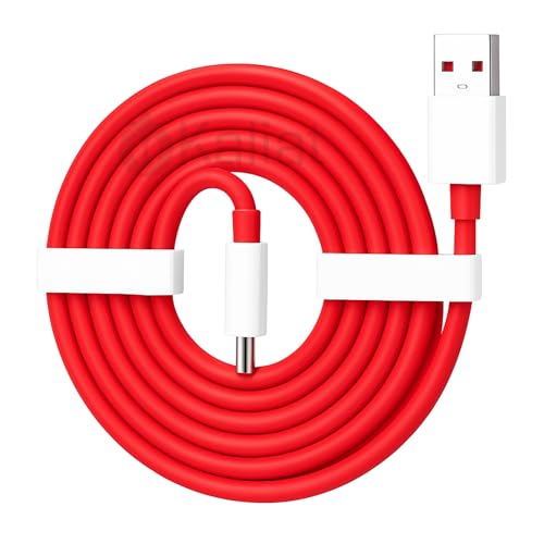 Image of Type C Cable Fast Charging - 65W | Warp /Dash Charge Compatible with All OnePlus & Type C Devices | USB A to Type C Cable | Fast Data Sync & Smart Protection Chip for Safe Power Control - Red