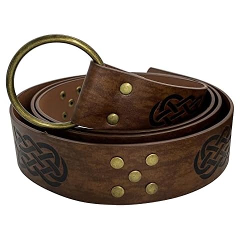 Thajaling Cinturón de Cuero de PU en Relieve Vikingo Cover