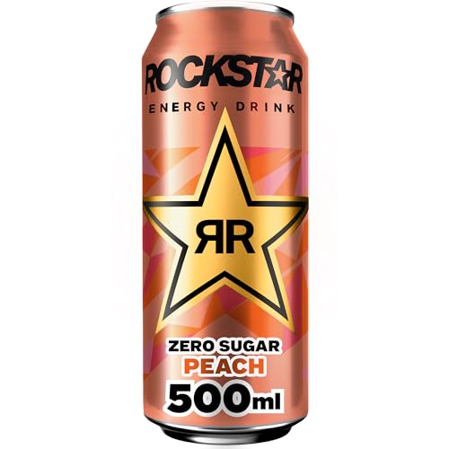 Rockstar Energy Drink Peach Geschmack - Zero Sugar - Koffeinhaltiges Erfrischungsgetränk ohne Zucker für den Energie Kick, EINWEG (12 x 500ml) (Verpackungsdesign kann abweichen) 3