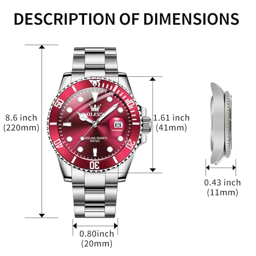 Image of OLEVS Luxury Watches for Men Big Stainless Steel Waterproof Quartz Analog