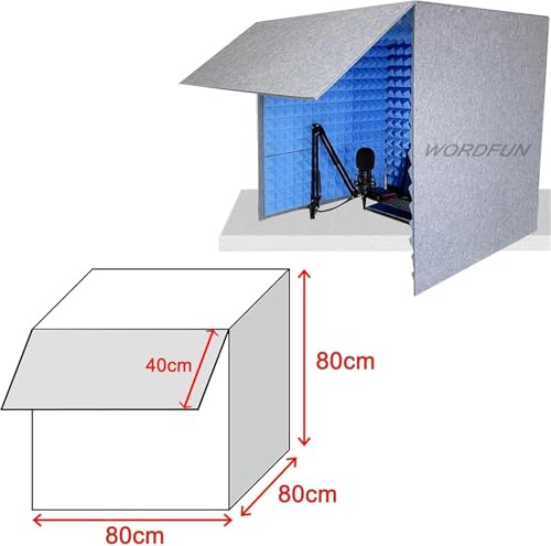 Microphone isolation shield avec mousse absorbante et panneaux acoustiques studio - 6