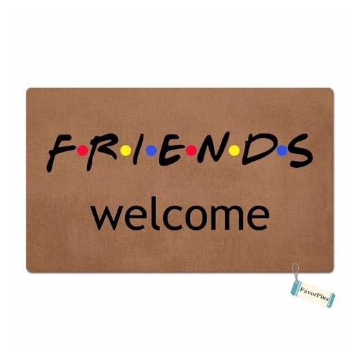 FavorPlus Friends Welcome Funny Entrada Felpudo Personalizado Felpudo Máquina Lavable Alfombra Antideslizante Alfombrillas de baño decoración de la Cocina Alfombra 18 x 30 Pulgadas