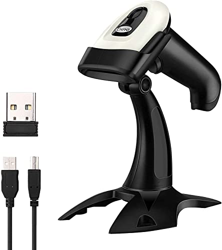 Eyoyo 2D Escáner de Código de Barras Bluetooth con Manual en Castellano, 1D QR Lector de Código de Barras con Soporte Ajustable 2,4G Inalámbrico Cable USB para Windows, MacOS, iOS y Android Cover