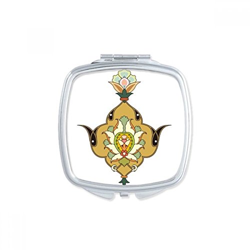 Miroir compact baroque et coloré carré de poche pour maquillage