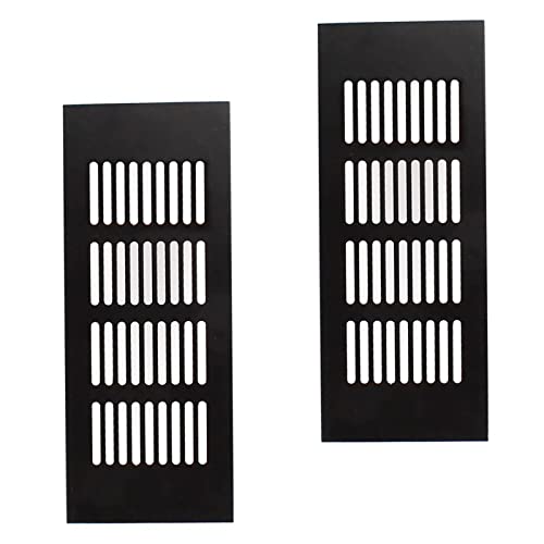Grille De Ventilation Porte 2 Pièces Grille Ventilation Rectangulaire à Encastrer Grille d'Aeration Rectangulaire Pour Armoire Porte Pour Les Armoires Armoires à Chaussures Cuisine Salle De Bain Cover