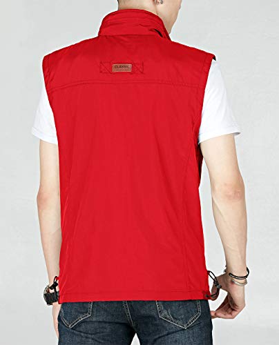 Image of Hixiaohe Mens Lightweight Vest Outerwear Casual Summer Outdoor Travel Vest for Hiking Fishing Golf Photo Work with Pockets