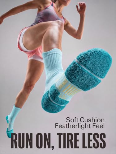 Image of Coolmax Running Socks for Women Stay Dry Cloud Cushioned Compression | Breathble Anti Blister Moisture Wicking Anti odor Seamless toe