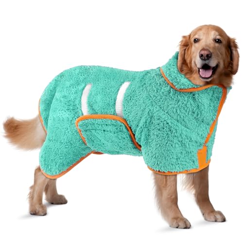 Bienbee Dog Bathrobe, Quick Drying Super Absorbent Dog Robes for ...