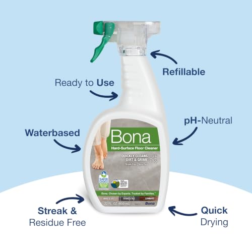 Image of Bona Multi-Surface Floor Cleaner Spray - 32 fl oz - Unscented - Refillable | Residue-Free Floor Cleaning Solution for Stone, Tile, Laminate, and Vinyl Floors