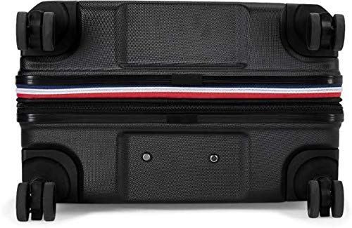 Image of Tommy Hilfiger Hummer Hardsided Luggage Trolley Bag for Travel - 77cms, Black Large Size 8 Wheel Unisex Bag