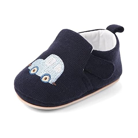 Cheerful Mario Hausschuhe für Baby Jungen Mädchen Baby Lauflernschuhe Krabbelschuhe Baby Crib Schuhe Anti-Rutsch Dunkelblau 12-18 Monate Cover