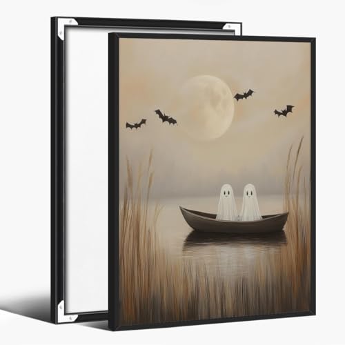 Ghosts Boating Under Full Moon Wall Art Poster For Dining