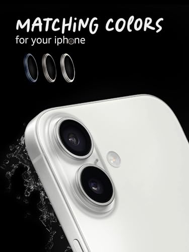 Image of Lensarmor Compatible with iPhone 17 Camera Lens Protector White (2-Pack) - 9H Tempered Glass, Military-Grade Anti-Scratch, Case-Friendly, Easy Install Frame