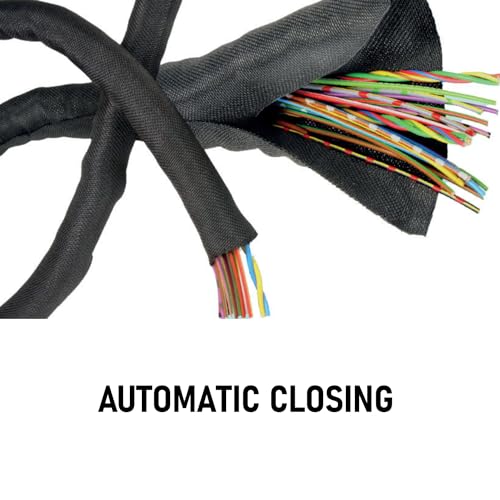 Ewent Guaina Per Cavi Elettrici 3M-13Mm, Chiusura Automatica, Nascondi Cavi Per Ufficio Casa Auto, Gestione Dei Cavi Per Computer, Copricavi Elettrici, Copri Fili Per Ufficio Casa Auto, 8000X13Mm-Nero - 2