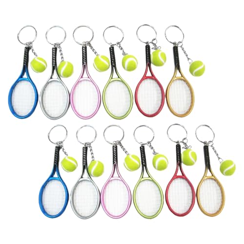 Porte-clés tennis lot de 12 accessoires sportifs breloques