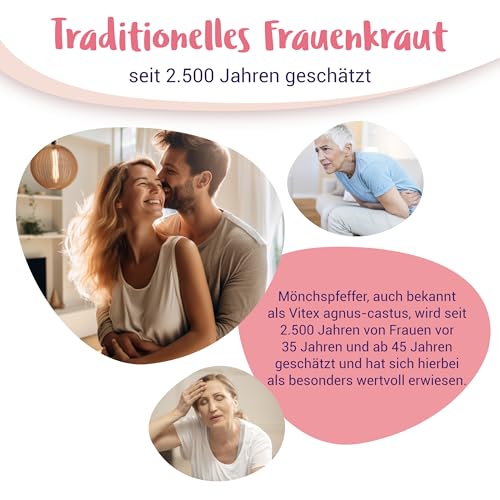 BIO Mönchspfeffer hochdosiert 10mg (agnus castus) - klein & leicht zu schlucken, beliebtes Frauenkraut - 120 Mini-Tabletten mit BIO Mönchspfeffer Extrakt aus Frankreich - von PregniVital®