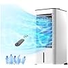 Windowless portable air conditioner 12h timer 2 gal tank 3 in 1 portable ac unit with remote 75oscillation 3 modes 3 speeds ultra quiet 22 ventless swamp cooler for room home office  urban country home decor