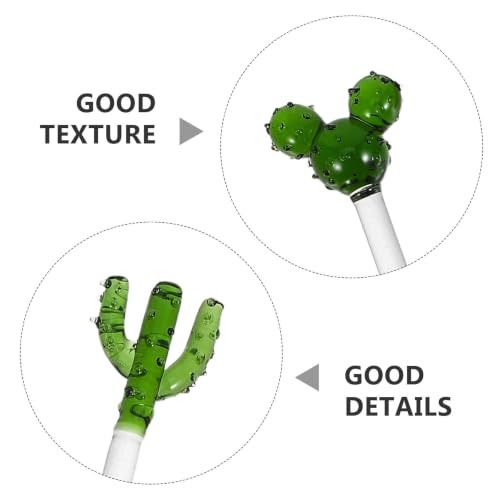 Varillas agitadoras de vidrio compactas y reutilizables de cactus 4