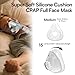 Full Face CPAP Mask, TMS Comfort Series Nasal CPAP Mask Includes Headgear, Cushion, Frame and Elbow (M Size)