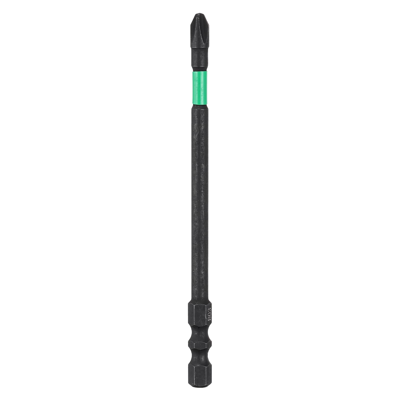 sourcing map Electrician Impact Screwdriver Bit 4" FPH2 Electric Bits 1/4" Hex Shank S2 Alloy Steel Magnetic Slotted Phillips Screw Driver Drill for Electrical Air Switch Breaker, Black/Green