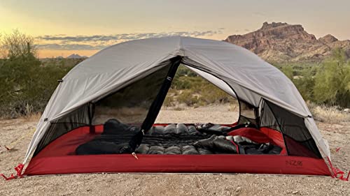 Near Zero 1-3 Person Ultralight Backpacking Tents, up to 2 Doors, 20D Ripstop Waterproof Sealed Nylon, Freestanding, Rainfly, 3 Season, with Lightweight Aluminum Frame. Easy Setup System