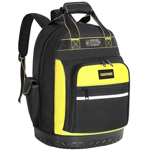 Tool Backpack with Pockets Water-Resistant Hard Bottom