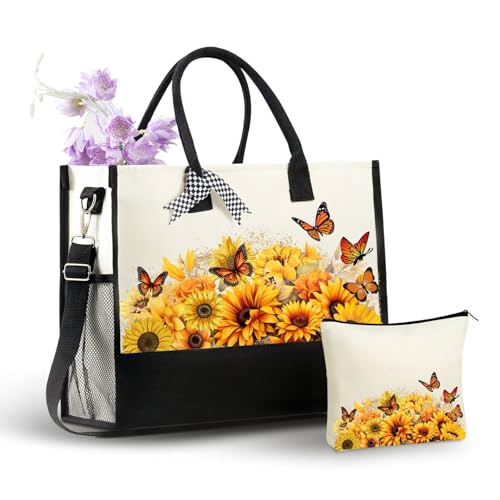 Bolso tote de lona con cierre y correa miniatura 1