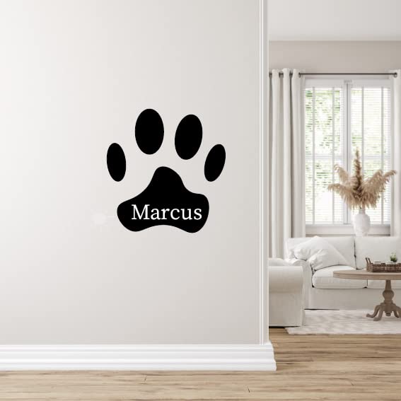 Personalised Paw Print Name Wall Sticker for Cat, Dog or Pet Room