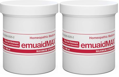 emuaid EMUAIDMAX Eczema Ointment, Maximum Strength Soothing Relief for Eczema, Psoriasis, Athlete’s Foot, Jock Itch, Rashes, Itchy, Dry, Irritated Skin and Minor Skin Irritations, 16oz (Pack of 2)