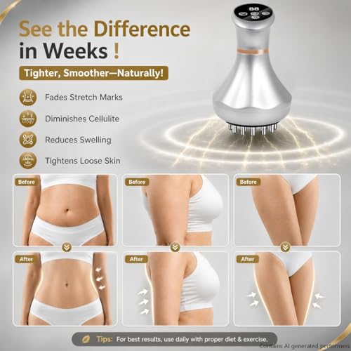 Image of 4-in-1 Lymphatic Drainage Massager - Anti Cellulite Massage Tool with Heating /Vibration /Red Light /Microcurrent,Body Sculpting Machine for Legs /Back /Hips Pain Relief /Reduce Stretch Marks & Cellulite