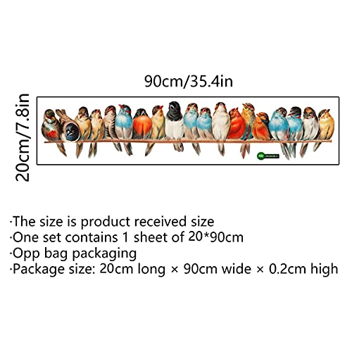 Vinilo decorativo pájaro acuarela 90x20 cm para pared miniatura 4