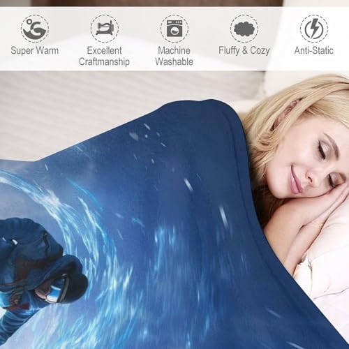 Manta de sofá de esquí grande de franela de 180x200 cm manta suave y cálida 6