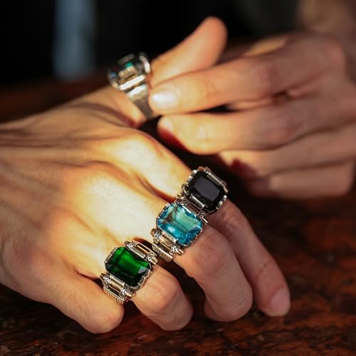 Babylon Silver BS-20188 Genuine Solid 925 Sterling Silver Ring For Men, Accented With Bronze, Faceted Simulated Red Ruby Stone thumb #4