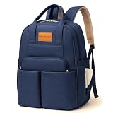 Mochila Bolsa de Fralda/Mamadeira Maternidade Impermeável Gestante Mamãe e Bebê com Bolsos Térmicos e Alças de Carrinho - Azul