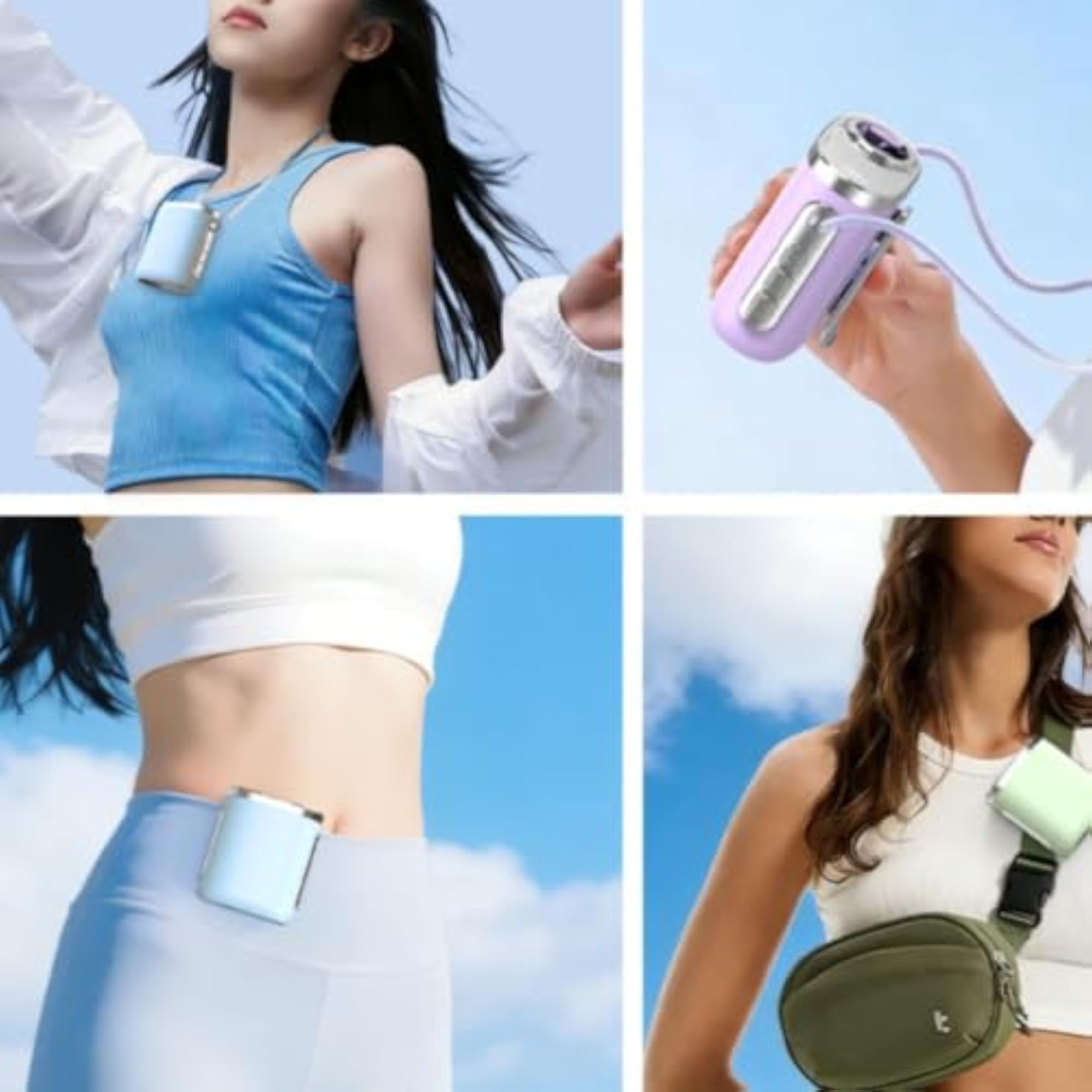 Type-C Charging Portable Clip Fan in White